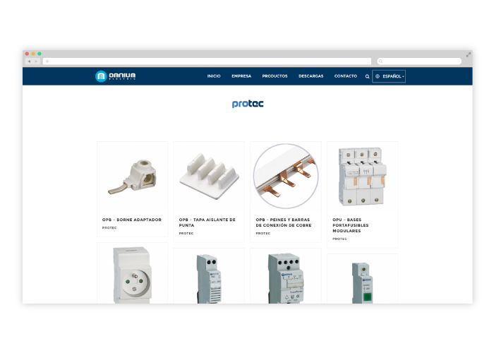 Diseño web empresa productos eléctricos