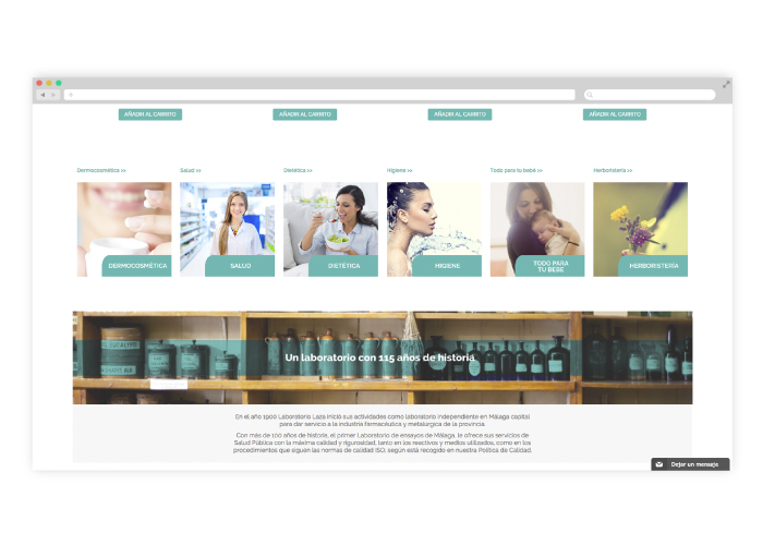 Diseño de tienda farmacéutica online para Málaga