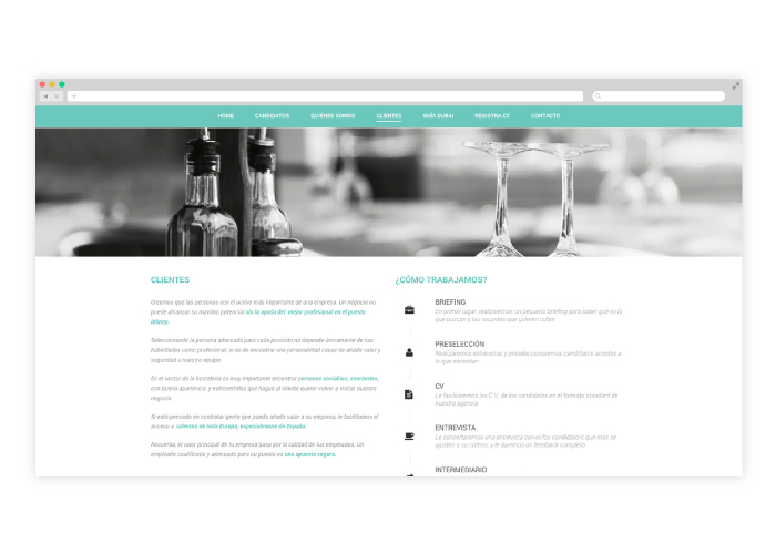 Diseño web para empresa de empleo en Dubai