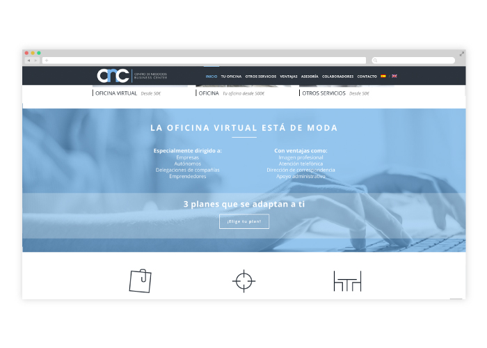 Diseño web wordpress para centro de negocios