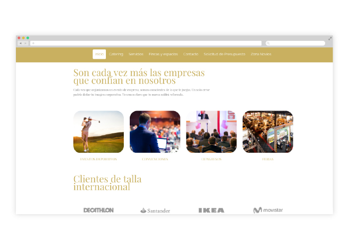 Diseño web organización de eventos Málaga
