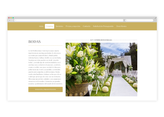 Diseño web organización de eventos Málaga