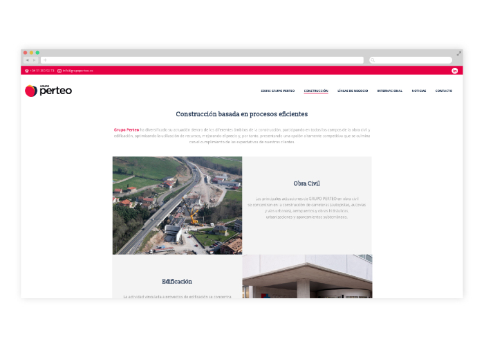 Diseño web responsive empresa construcción Madrid