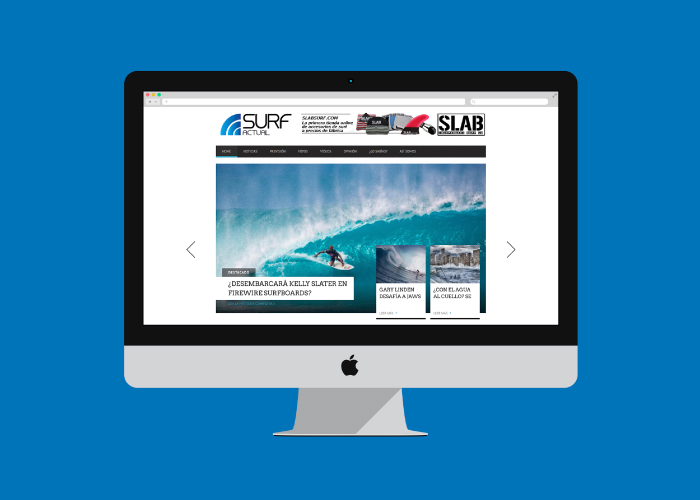 Diseño de blog de noticias sobre surf