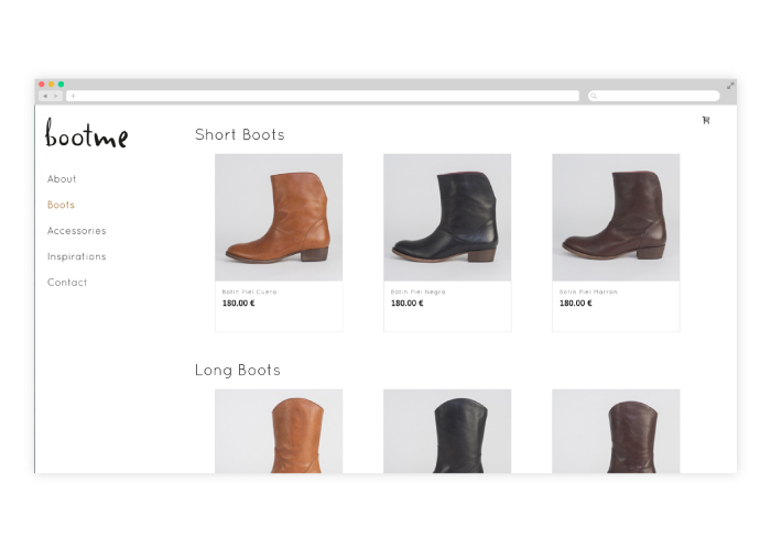 Desarrollo y diseño web de tienda online de botas