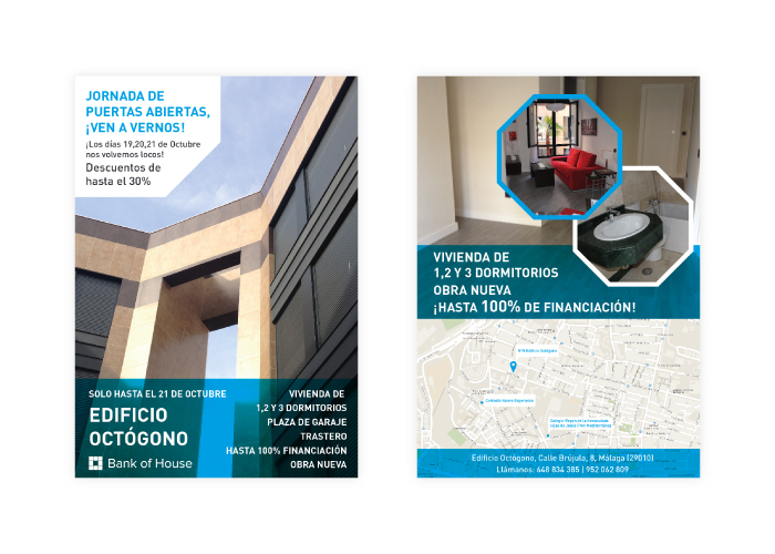 Diseño de flyer para una promoción inmobiliaria en Málaga