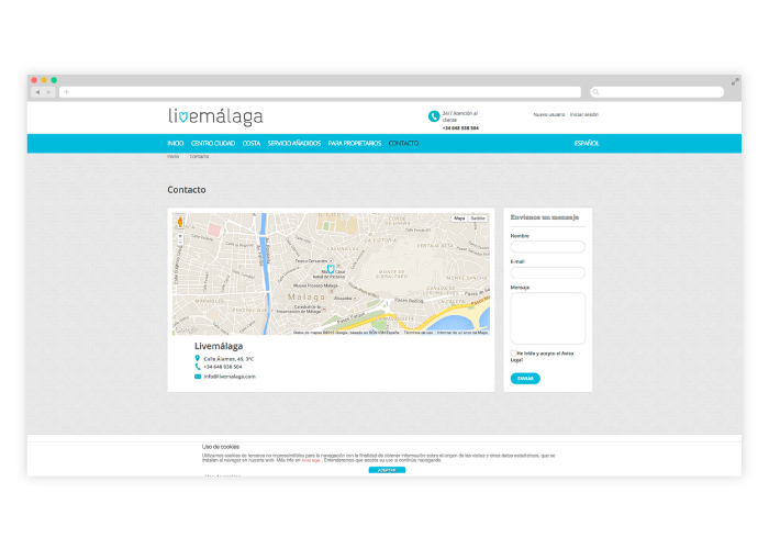 Diseño y desarrollo web para una empresa de alquiler de apartamentos en Málaga