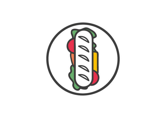 Diseño de logotipo para restaurante mexicano especializado en sandwiches gourmet