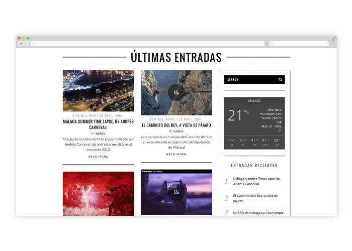 Diseño y programación de blog para guía cultural en Málaga