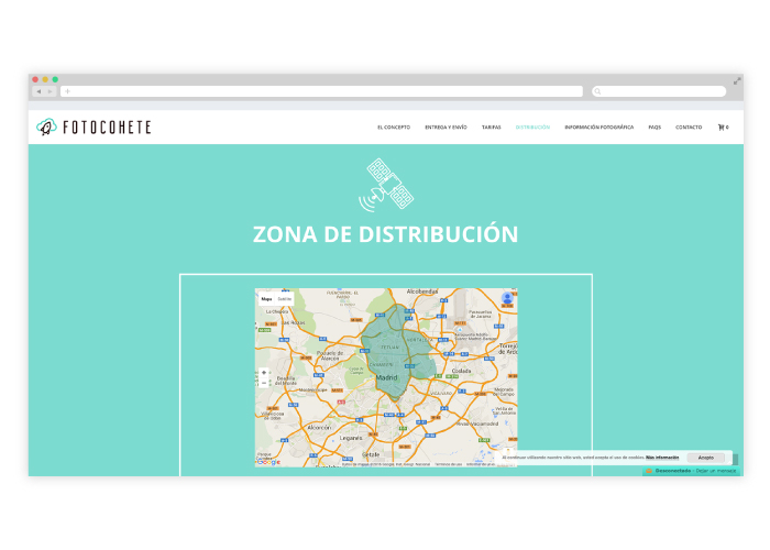 Diseño de tienda online dedicada a la venta de fotografías reveladas en Madrid, en tiempo express y con reparto a domicilio.