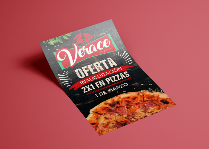 diseño flyer pizzería