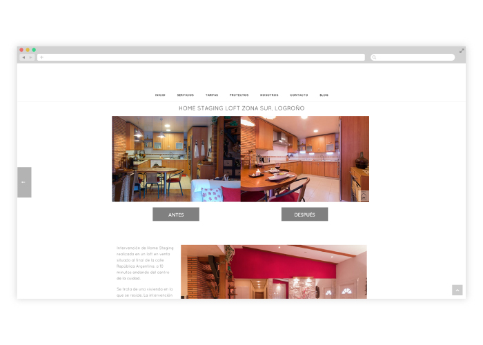 Diseño web para empresa dedicada al interiorismo