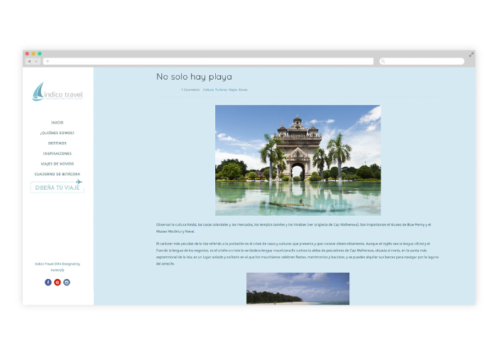 Diseño web agencia viajes